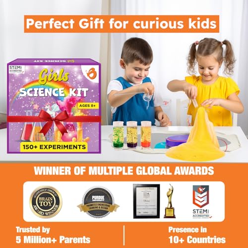 Butterfly EduFields 150+ Experiments Girls Science Kit for Kids Ages 8-12 - style: Girl Science Kit 8+