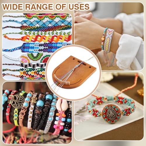 BENECREAT Wooden Bracelet Maker, Bracelet Making Kit for Multicord Knitting, Braiding Tool for Friendship Bracelet Making and DIY Jewelry, Wristband Crafts Making Tool Braiding Tool