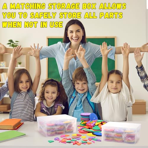 Sayglossy 15 Sets Fraction Circles Fraction Manipulatives for Preschool Elementary School Educational Math Learning Manipulatives for Teacher Bulk with Storage Box - style: Circles