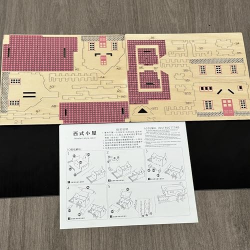 Log Cabin 3D Wooden House Puzzle,DIY Mini Building Model Kit,016 - color: 016