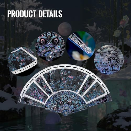 Piececool 3D Metal Puzzles for Adults,Folding Fan Metal Model Kits,Handheld Fan for Women,DIY Crafts for Adult Family Time,Home Decor Best Gifts