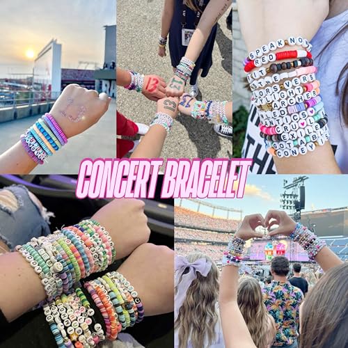 Gionlion Clay Beads Friendship Bracelet Making Kit, 72 Colors Preppy Clay A-Z Letter Number Beads & Charms Complete Jewelry Making Kit DIY Crafts Gift for Teen Girls - style: Rainbow Deluxe