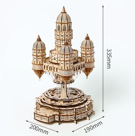 3D Wooden Puzzle 521 Pieces Castle in The Sky Architectural Model Kit - style: Castle in the Sky