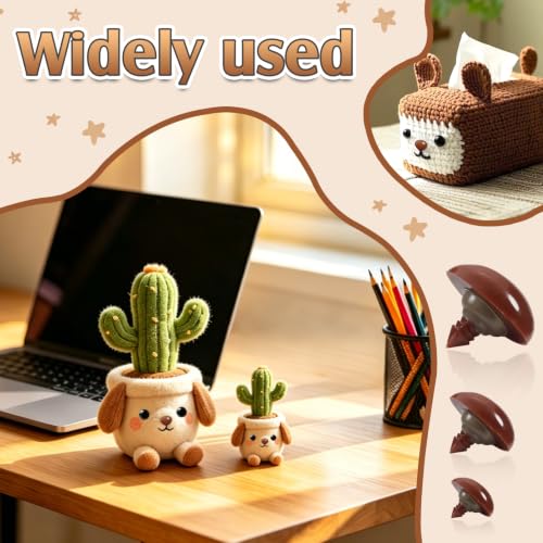 TOAOB 114pcs Brown Safety Noses for Amigurumis Plastic Animals Safety Noses - color: Brown