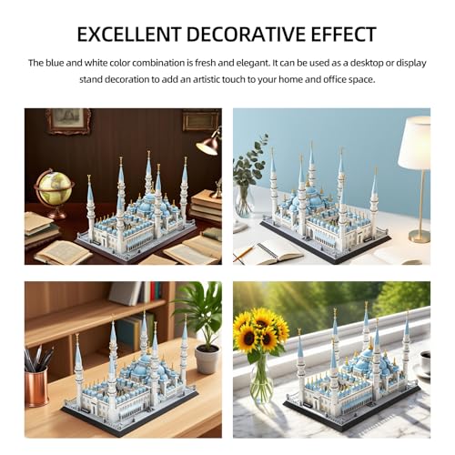 Blue Mosque Building Block Set Istanbul Türkiye Sultan Ahmed Mosque Architecture Model Kit for Adults Educational Display Toy - style: Blue Mosque