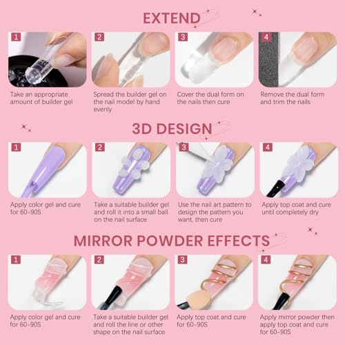 Solid Builder Gel for Nails Clear White 3D Sculpture Nail Art Hard Gel - color: Clear&White&Nude