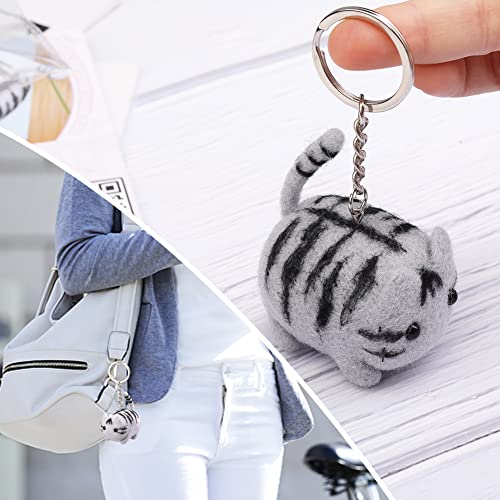 QMNNMA Felting Kit for Beginner, Tabby Cat Wool Felting Kit for Beginner - size: Tabby Cat