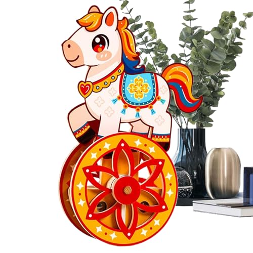 Horse Model Assembly Self-Rocking Base Brain Game - color: Orange