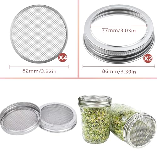 Mason Jar Strainer Lid Kit, 316 Stainless Steel Sprouting Filter - color: 2 Pack