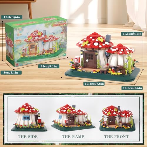 Mushroom House Mini Building Blocks Sets(1126PCS) not Compatible with Lego - color: 2233pcs