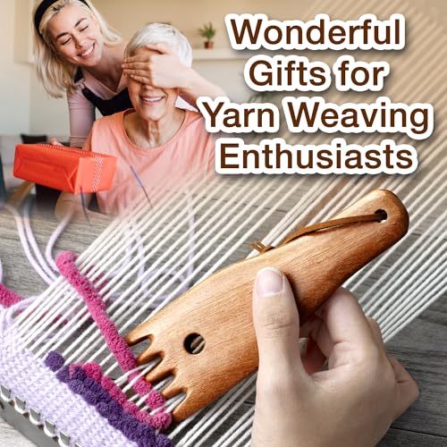 Savina Wooden Weaving Comb for Loom, Tapestry Beater Comb, Hand Carved Weaving Knitting Tools & Accessories for Tapestry, Woven Making Crafts (1Pcs)