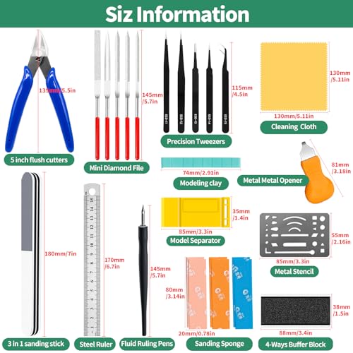 28Pcs Hobby Building Tools Kit, Modeler Basic Tools Craft Set for Gundam Model Building Assembling Repairing