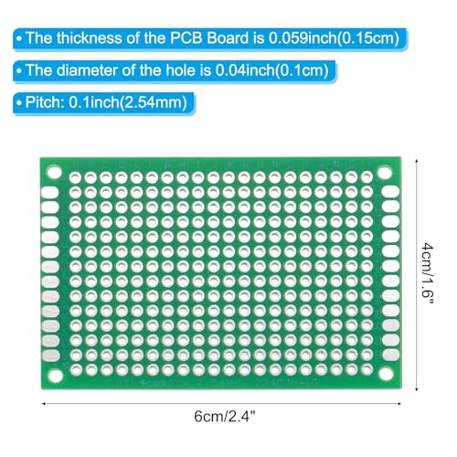 PATIKIL 1.6" x 2.4" PCB Board Circuit, 12 Pcs Single Sided Prototype Solder Boards for DIY Soldering and Electronic Project Circuit Boards Solderable Breadboard, Green - size: 1.6" x 2.4"