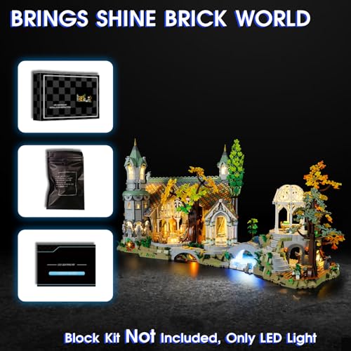 Vaodest Led Light for Lego 10316 The Lord of The Rings: Rivendell Building Blocks Model,Design and Configuration Compatible with Model 10316(Led Light Only, Not Building Block Kit) - style: 10316 The Lord of The Rings Set