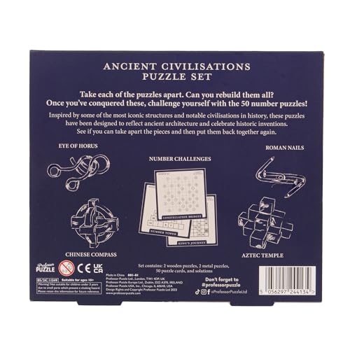 Professor Puzzle: Ancient Civilizations 5-Puzzle Set - 3D Brainteasers - style: Ancient