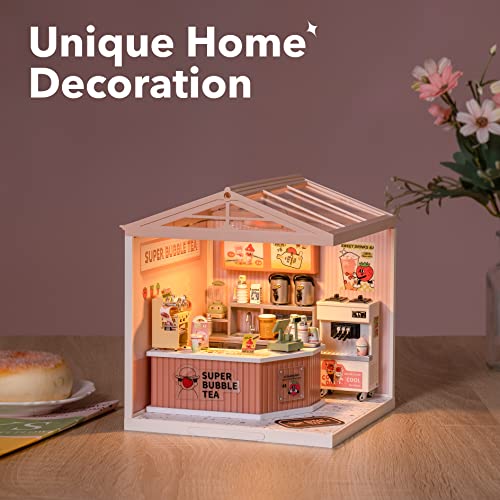 Super Creator-Mini Blocks Model Building Set for Adults, Miniature Plastic House Kit Super Store-Building Blocks Toys for Adult, DIY Crafts/Hobbies for Adult (Double Joy Bubble Tea) - style: Double Joy Bubble Tea