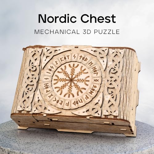 Wood Trick Nordic Chest 3D Wooden Puzzles for Adults to Build