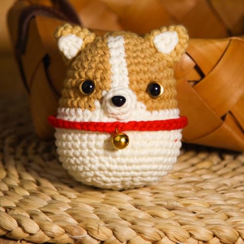 CrochetBox Khaki Dog Crochet Kit for Beginners, Easy Craft for Adults - color: Khaki Dog