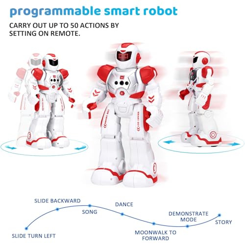 KingsDragon Robots Toy for Kids, RC Robot Gesture Sensing Smart Toy - color: Red