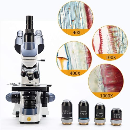 Swift Compound Trinocular Microscope SW380T, 40X-2500X Magnification,Siedentopf Head, Two-Layer Mechanical Stage, with Swiftcam 20 Megapixel Camera and 100 PCS Blank Slides and Cover Slips - size: SW380T+swiftcam20MP(3.0 USB)
