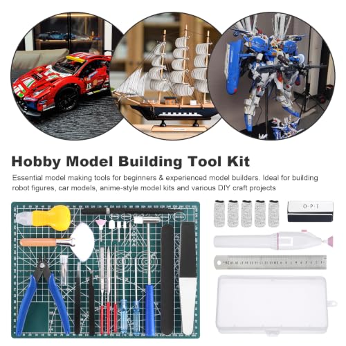 Fippy 29PCS Model Tools Kit, Model Basic Tools Kit, Hobby Model Building Tools Kit for Basic Models Assembling, Building and Repairing - style: Set B