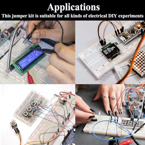560Pcs Breadboard and Jumper Wire kit PCB Circuit Board Assortment,14 Different Lengths Breadboard Jumper Wires with Breadboard and Tweezers,Suitable for Electrical DIY Experiments - style: 560Pcs+Breadboard