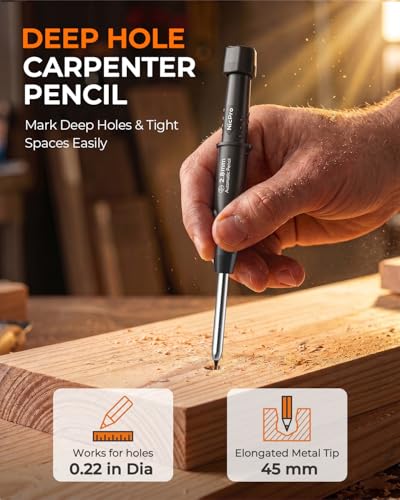 Nicpro 6Pack Carpenter Pencils with Sharpener & Sleeve, Construction Pencil - size: 6 Pack