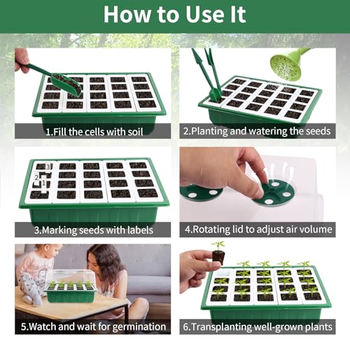 Sondiko Seed Starter Tray with Soft Silicone Cells, 80-Cell Starter Kit - size: 4 Pack