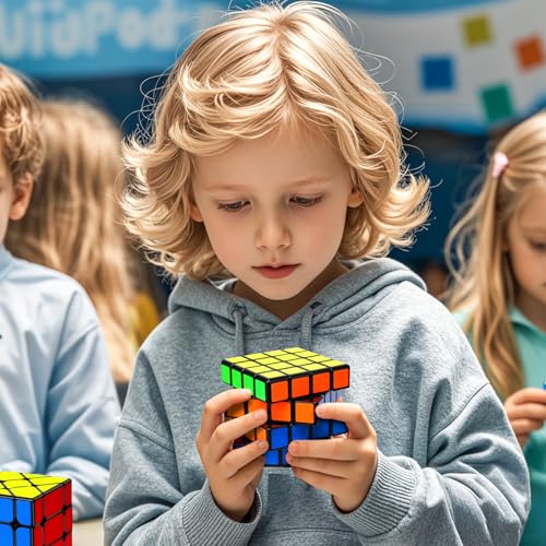 AuntyFey Speed Cube Set 5 Pack, 2x2 3x3 4x4 Megaminx Pyramid, Kids & Adults - style: 5 Pack