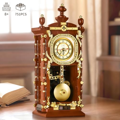 Mechanical Retro Clock Building Set Adults Teen Boy STEM Toys - style: Retro
