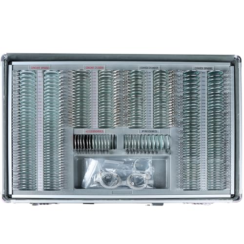 266 pcs Optical Trial Lens Set Kit Metal Rim Aluminum Case