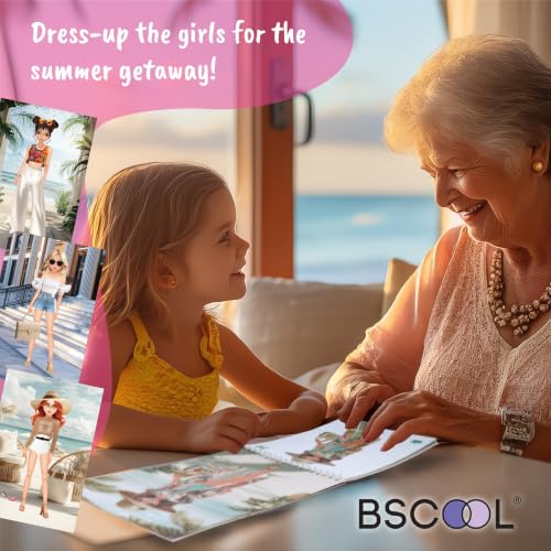 BSCOOL Sticker Dress Up Book for Girls – Summer Holiday Fashion - color: Sticker Dress Up - Summer Holiday
