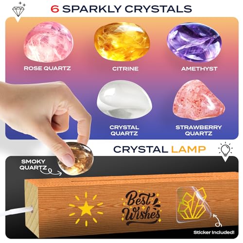 Gamerside Gemstone Dig Kit & Display Crystal Night Light for Kids, Dig Up 6 Genuine Rocks and Minerals, Gem Digging Kit for Kids Age 6-12, Educational Science Kit Birthday Gifts for Boys and Girls