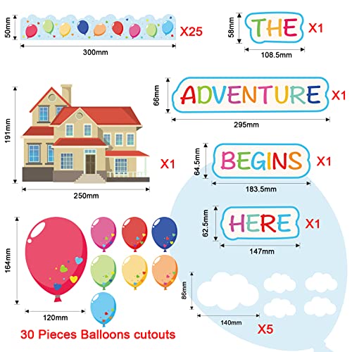 Colorful Balloons Bulletin Board Decoration Set Adventure Classroom Decor - style: Adventure Balloons