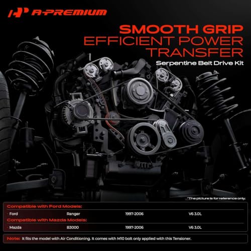 A-Premium Engine Serpentine Belt Drive Kit with Tensioner & Idler Pulley