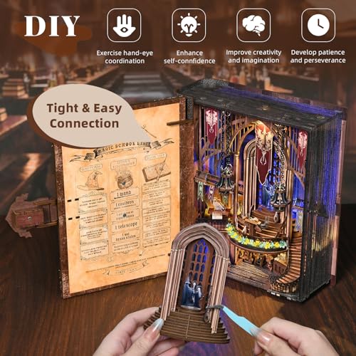 CCCDF Book Nook Kit, DIY Miniature House Kit for Adults - color: Magic Admissions Guide