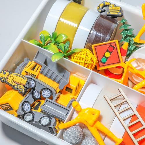 Construction Playdough Kit - Trucks, Cones & Signs - style: Construction Playdough Kit