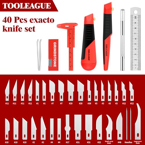 TOOLEAGUE 40Pcs Craft Knife Set, Precision Hobby Knife