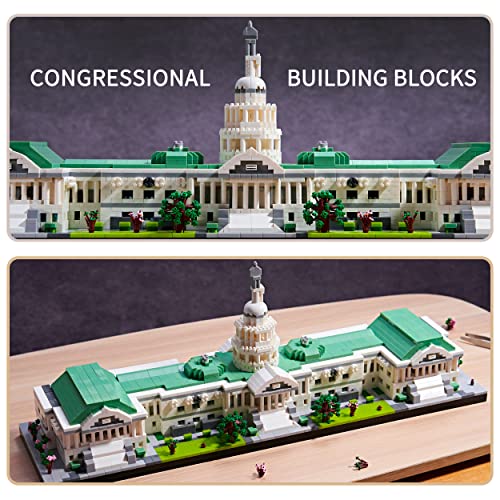 Kadablk Architecture Series Mini Bricks for Adults and Teens,US Capitol Model Construction 3630 PCS,Micro Blocks Set,Landmark Model - color: Capitol