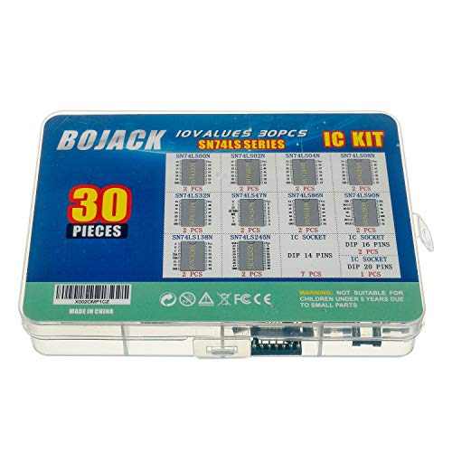 BOJACK 10 Values 30 Pcs Series Low Power Schottky Logic IC,Including:SN74LS00N SN74LS02N SN74LS04N SN74LS08N SN74LS32N SN74LS47N SN74LS86N SN74LS90N SN74LS138N SN74LS245N IC chip kit