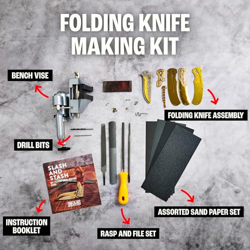 Man Crates Folding Knife Making Kit, DIY Knife Crafting Gift for Men, Dad - style: Folding Knife