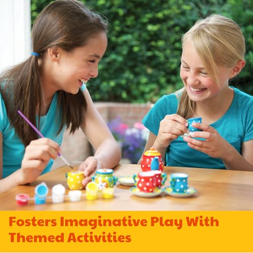 4M Magical Garden Kit for Kids Ages 8-12 – 4-in-1 Craft Set: Paint Flower Pots, Unicorn Stepping Stone with Glow Star, Mosaics & Gemstones, Mini Porcelain Tea Set, Garden Stones, Creative Art Gift - style: Magical Garden
