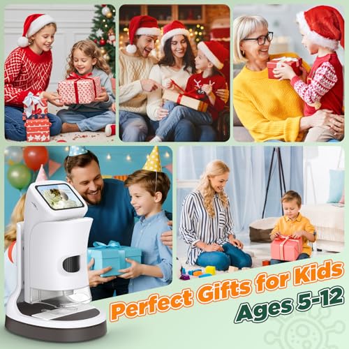 Uarzt Kids Digital Microscope 1000X 2.0 IPS Screen with Slides, White - color: White