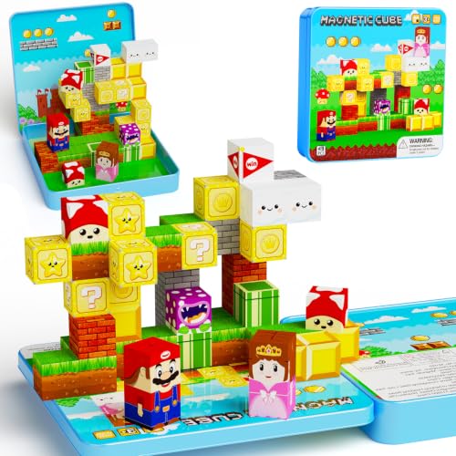 Travel Magnetic Blocks Kids Toys: 49 PCS Mini Magnets Cubes with Iron Box - size: Game Medium - 49PCS