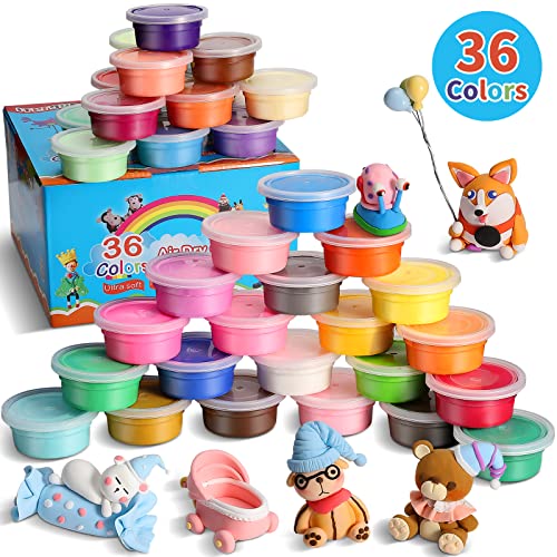 ifergoo Air Dry Clay, 36 Colors Magic Foam Modeling Clay for Kids - color: 36 Colors