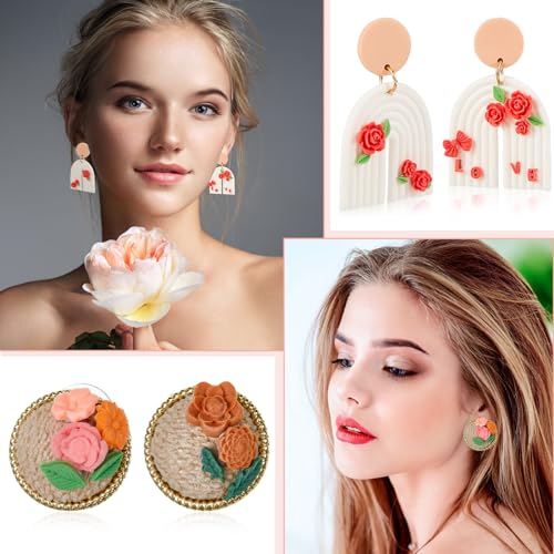 Zeyune 16 Pcs Small Flower Polymer Clay Molds, Clay Cutters, Daisy & Leaf - style: Daisy & Leaf