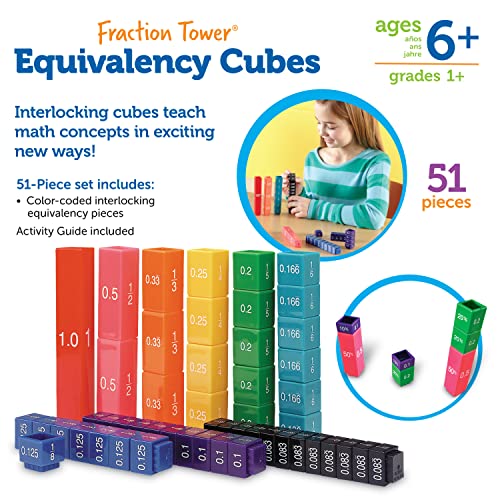 Learning Resources Fraction Tower Equivalency Cubes