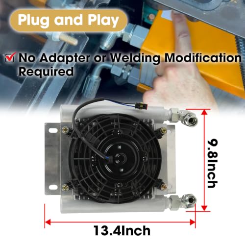 Radiator Plus Hydraulic Fan Fit for AGT-H12 AGT-QH12 Mini Excavators Ranging from 1 to 1.8 tons