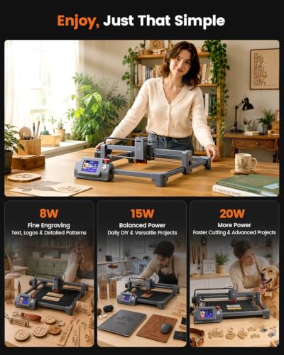 AlgoLaser 400x400mm 8W Laser Engraver - 3.5" IPS Touchscreen AlgoOS