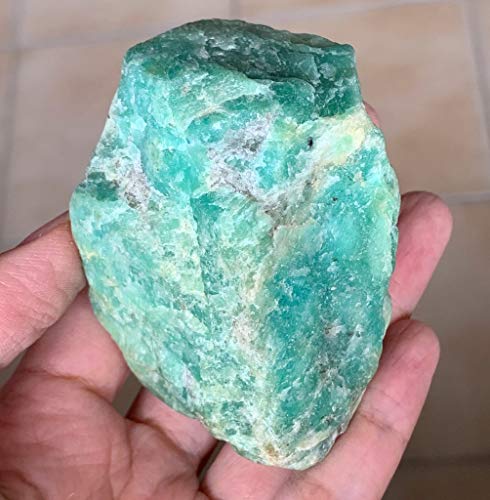 Zenkeeper 1Lb Amazonite Crystal Stone Natural Raw Stones & Fountain Rocks for Tumbling, Cabbing, Polishing, Wire Wrapping, Wicca & Reiki Crystal Healing - color: Amazonite